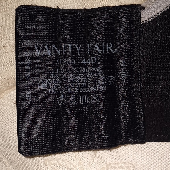 Vanity Fair Padded Black and Gray Bra Size 44D - Picture 10 of 11